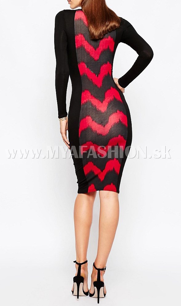 dámske strečové úzke šaty s dlhým rukávom
