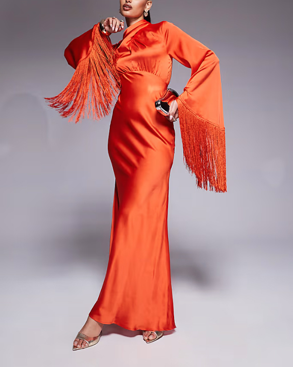 dámske oranžové spoločenské šaty