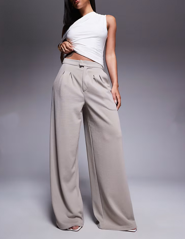 dámske šedé voľné nohavice