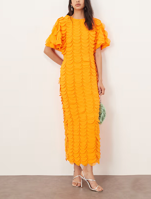 dámske sýtožlté dizajnové šaty