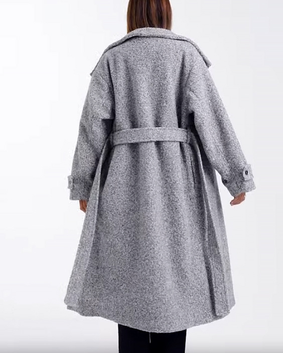 dámsky šedý zimný kabát