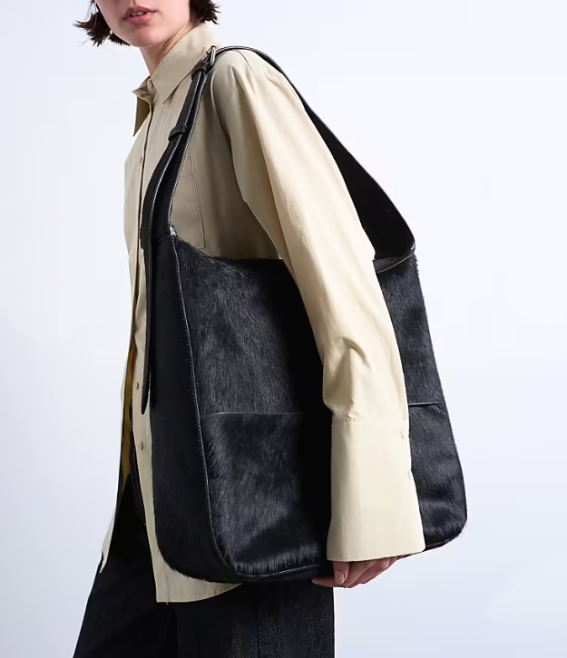 dámska kožená chlpatá kabelka