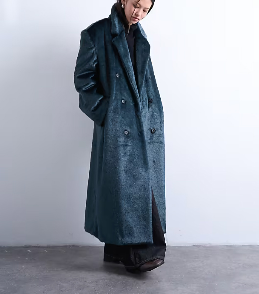 dámsky tyrkysový kožuch