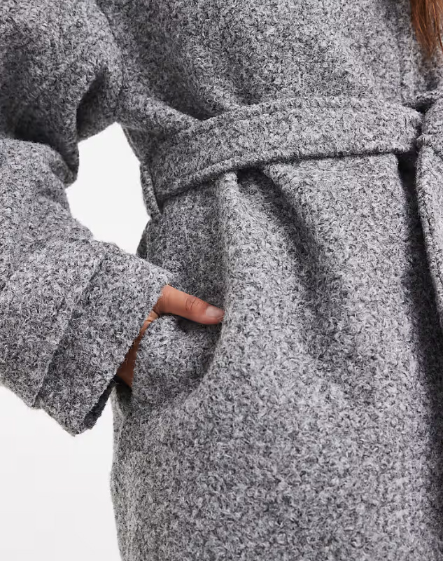 dámsky šedý zimný kabát