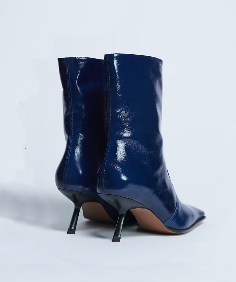 dámske kožené modré čižmy