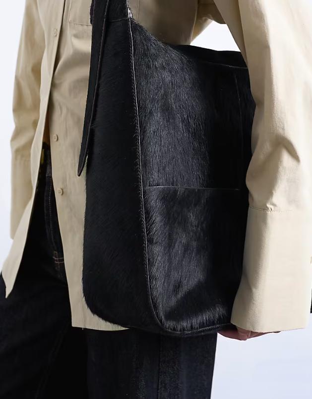 dámska kožená chlpatá kabelka