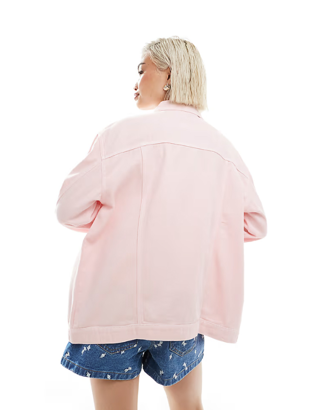 dámska ružová rifľová bunda