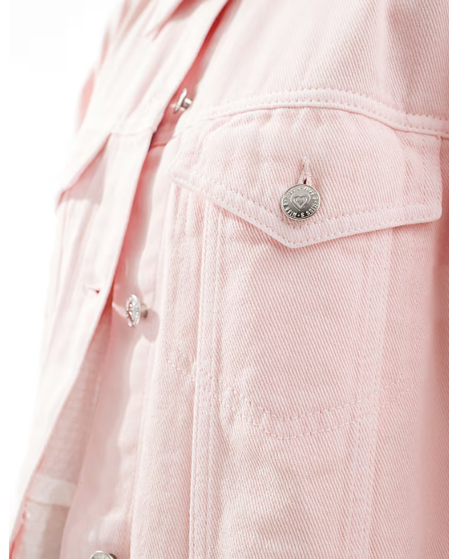 dámska ružová rifľová bunda