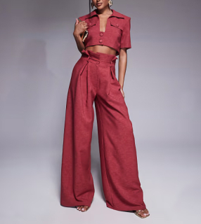 dámske široké nohavice s vysokým pásom