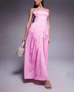 dámske ružové dlhé šaty