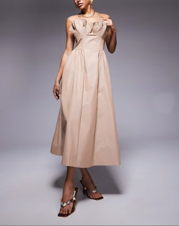 dámske elegantné béžové šaty