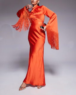 dámske oranžové spoločenské šaty