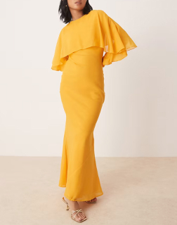 dámske žlté dlhé šaty