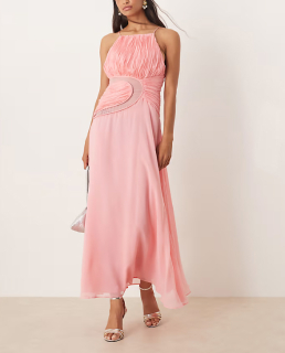 dámske ružové spoločenské šaty