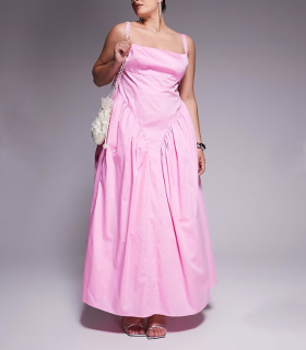 dámske ružové šaty plus size