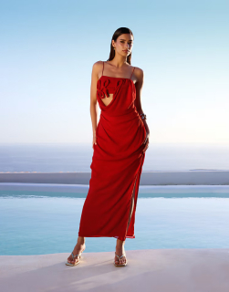 dámske dlhé červené šaty