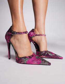 dámske flitrové farebné lodičky