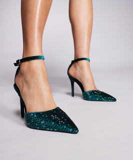 dámske tyrkysové kamienkové lodičky