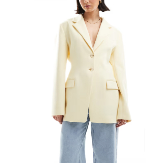 dámske elegantné oversize sako vanilka